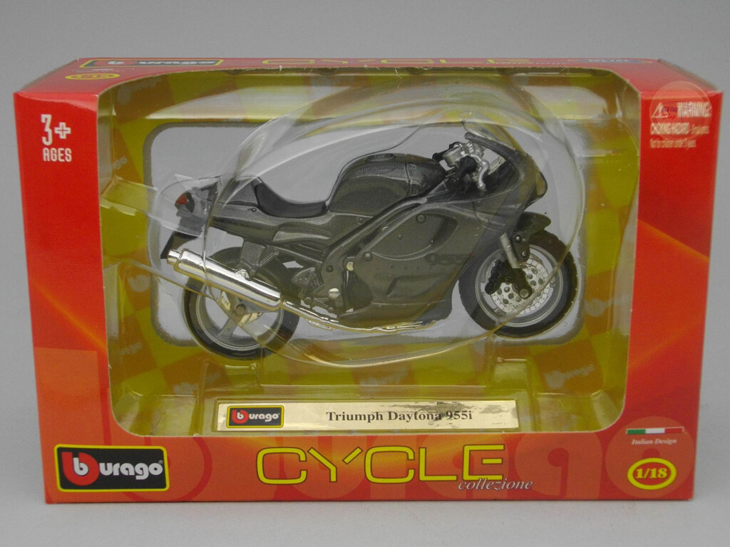 Moto Miniature Triumph Daytona 955i - Échelle 1/18 - Burago - Neuf En Boîte (occasion)
