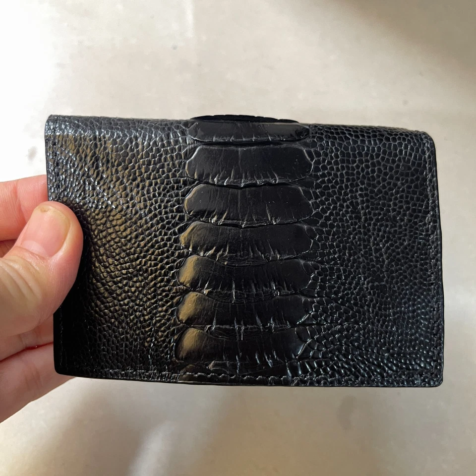 DOUBLE SIDE Genuine Ostrich Leg Leather Skin Credit Card Holder - Image 2 of 4