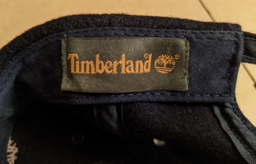 Vtg Timberland Wool Genuine Leather Brim Hat Made In USA Strap Back Cap Brown - Picture 7 of 9