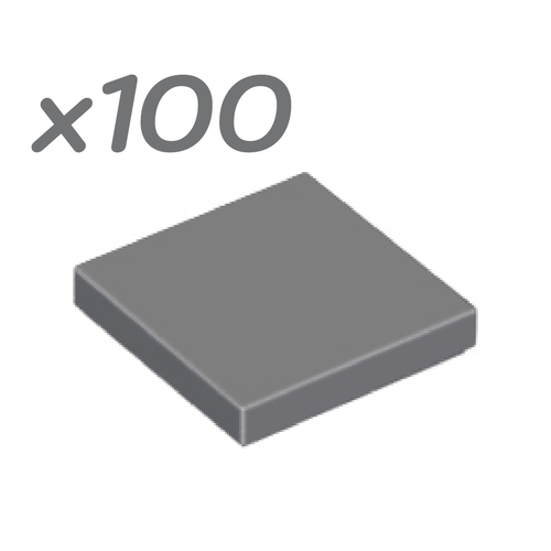 LEGO 3068b BULK DARK BLUISH GREY-2 X 2 FINISHING TILE W/ GROOVE - 100 PIECES NEW - Picture 3 of 3