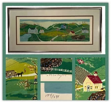 VTG Michael Schofield Signed & Numbered "Spring Valley" Silkscreen Grandma Moses