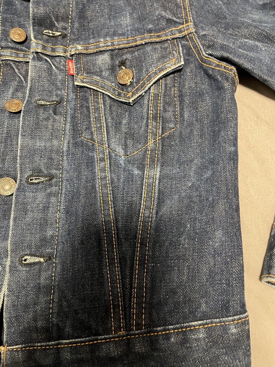 VINTAGE LEVI'S BIG E 557 XX JACKET BLUE DENIM SIZE SMALL 1960's | eBay
