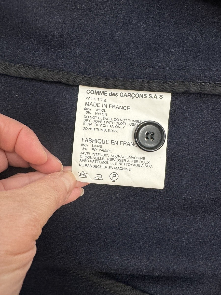 Comme Des Garcons Shirt Duffle Coat Women's S Toggle Blue Hoodie