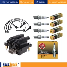Ignition Coil + Wire Set + 4 NGK Spark Plug for 2009-2011 Subaru Forester 2.5L