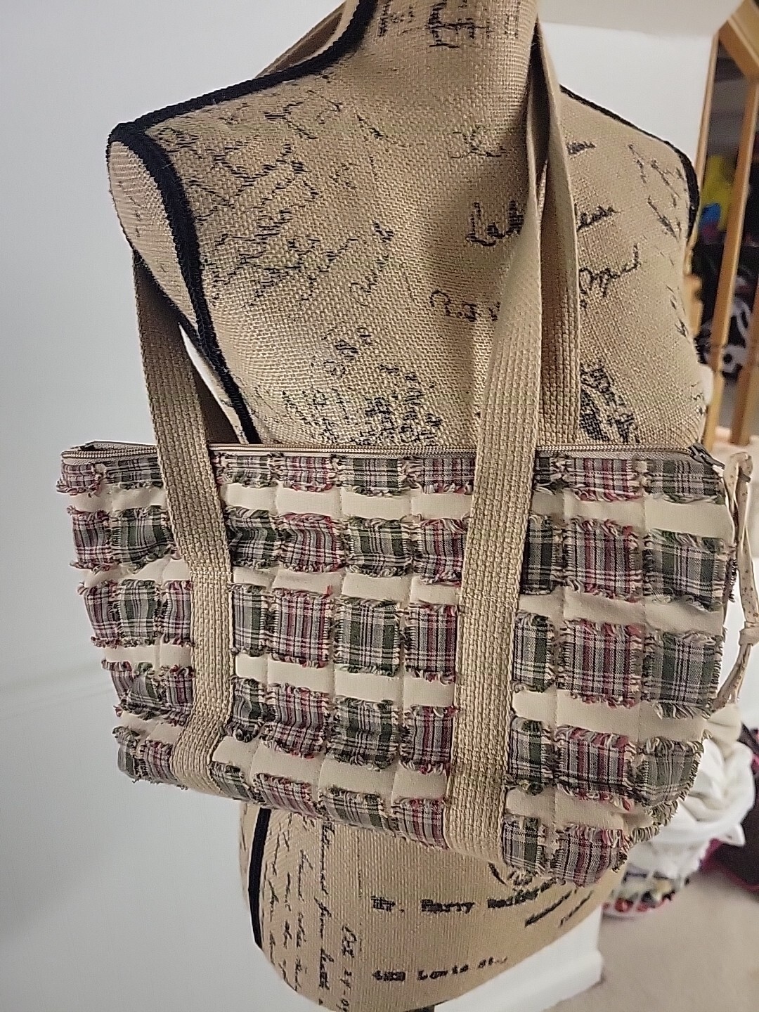 Fabric Quilted Patchwork Handbag/ ShoulderBag  Fa… - image 6