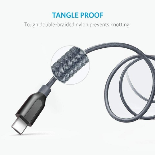 Anker USB-C to USB 3.0 Cable (6ft/1.8m) Grey for USB Type-C Galaxy S21+ 5G S20 - Picture 4 of 7