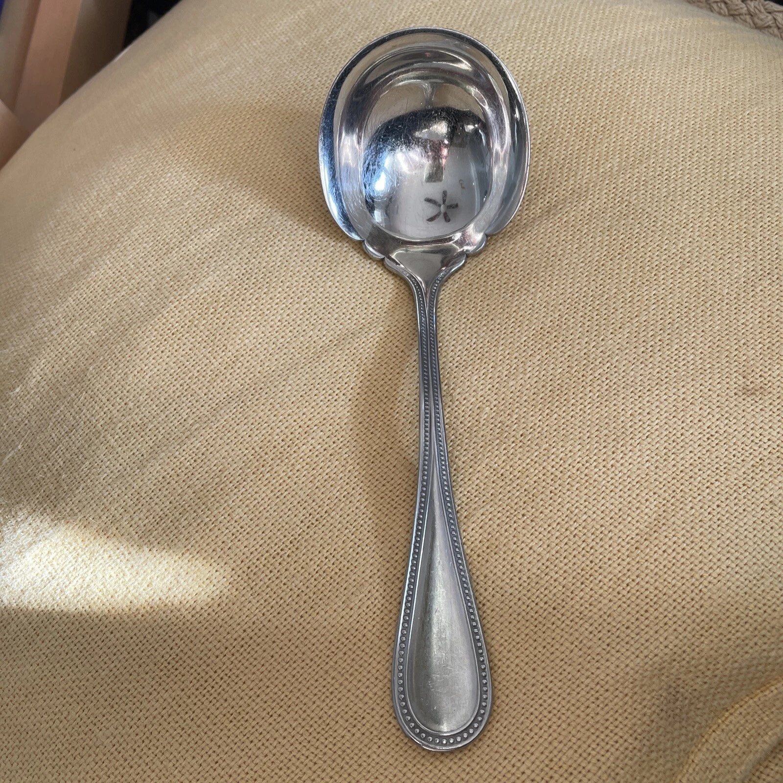Towle Stainless 18/8 Germany 6.75" Gravy/Sauce Ladle Beaded Antique EUC
