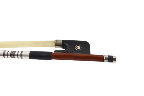 Viola Bow 16 inch Brazilian Ebony Frog Inlay Natural White Horsehair Straight - Picture 6 of 7