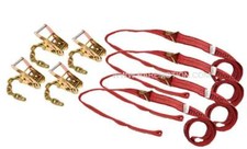 Red Tie Down Kit Wheel Lift Loop Straps Chain Ratchets 4-pack Rollback Wrecker