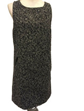 Ann Taylor Dress, Size 6, Loft Sleeveless, Leather Trim, Pockets, Lined, Zipper