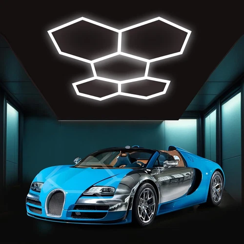 5 HEX Hexagon LED Lighting Car Detail Retail Garage Workshop Home Gym Wall Light - Picture 5 of 18