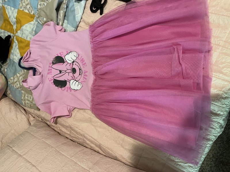 Girls Pink Minnie Mouse Hoodie Tutu Dress Size Small 6/6x