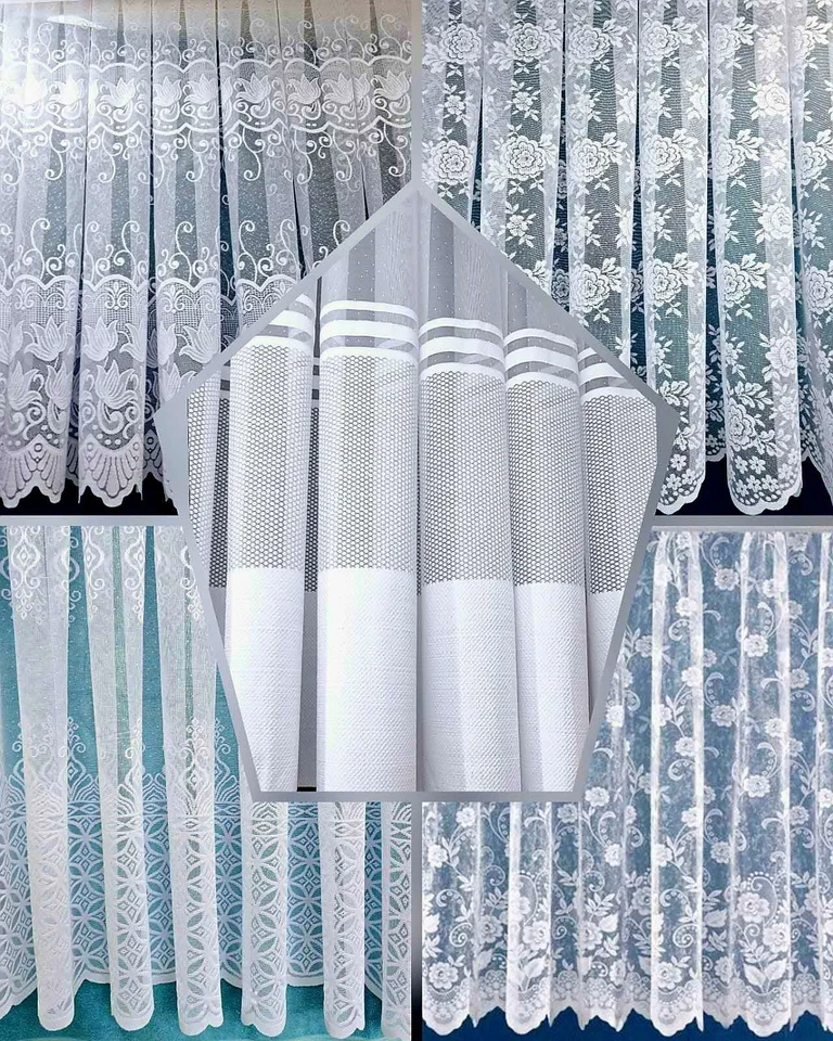 White Net Curtains Sold By The Metre Rod Pocket Ready to Use 11 Drop Size - Image 2 of 2