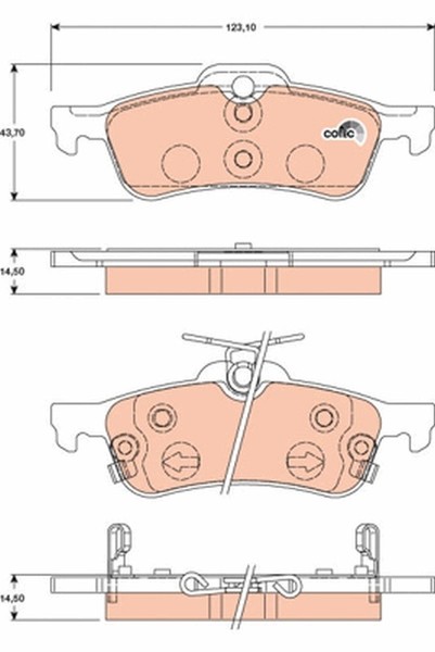 Bremsbelagsatz FÜR Toyota Yaris ( P13 ), Toyota Yaris ( P9 ) - TRW GDB3458-image