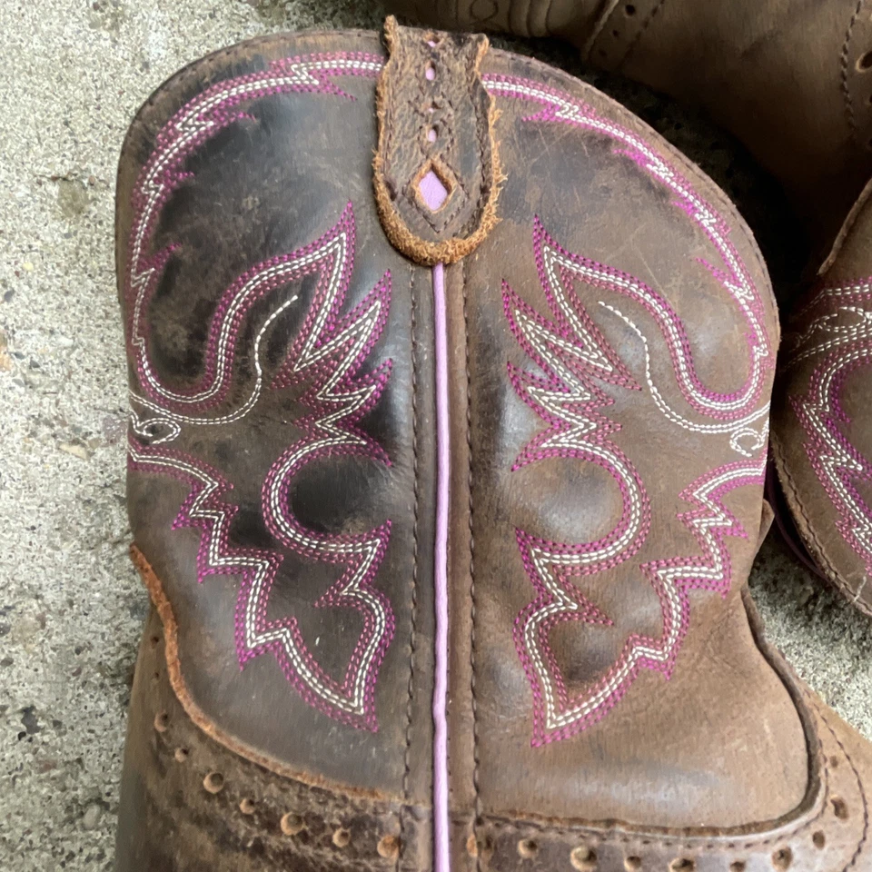 Justin Gypsy Women’s Steel Toe WKL9980 Western Cowgirl Boots Brown Purple 8B - Image 4 of 4