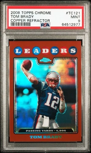TOM BRADY Topps Chrome #TC121 Copper Refractor PSA 9 MINT #/425 LOW POP RARE