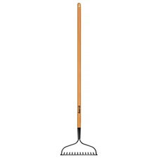 47 in. Wood Handle Garden Bow Rake, 14-Tines Heavy Duty Lawn Tool