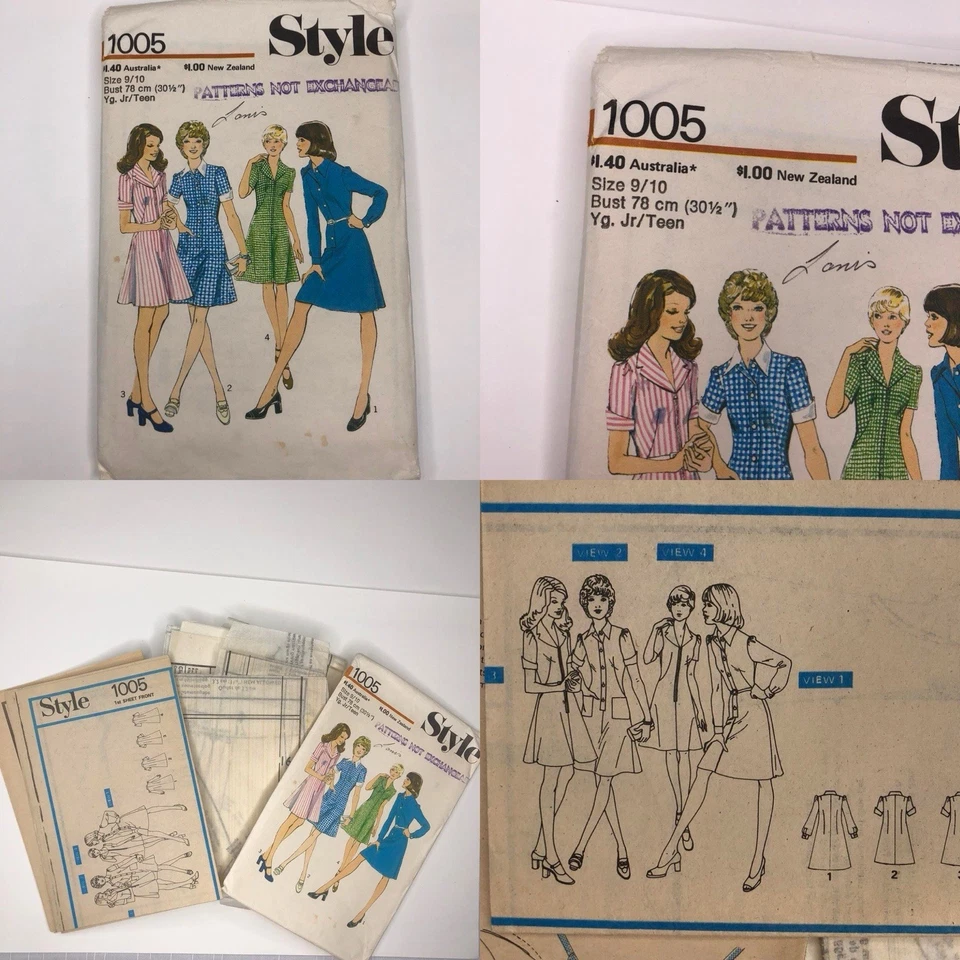 Vintage Girls Sewing Pattern Size 9 / 10 Cut School Uniform Collared Dress - Image 2 of 3