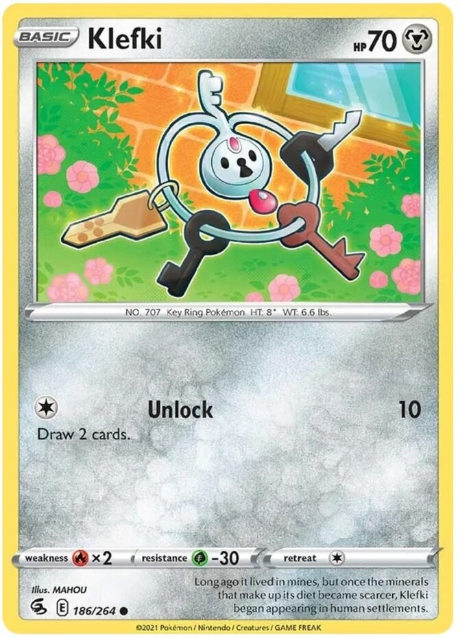 Klefki - 186/264 - Common (Near Mint) Fusion Strike - Metal Pokémon