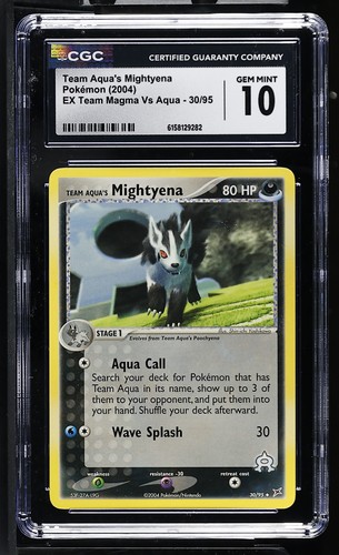 Team Aqua's Mightyena graded CGC 10 for sale on eBay