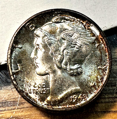 1943 Mercury Dime Nice Original Gem BU Full Bands Nice Tone! CHRC