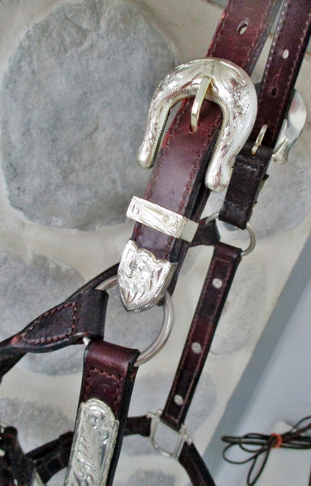 SCHNIEDERS S/S TACK  Dark Oil Silver TRISTAN MEXICO Accent Trim SHOW halter-NICE