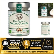 Huile vierge de coco bio La Tourangelle 314 ml, première pression à froid