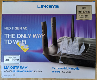 Linksys Max Stream EA9300 Tri-band 4.0 Gbps Router  (AC4000 Mu-Mimo) New In Box