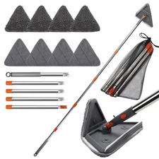 Wall mop Cleaner with 8 Replacement Pads,Wall Cleaning mop with Extension Pol...