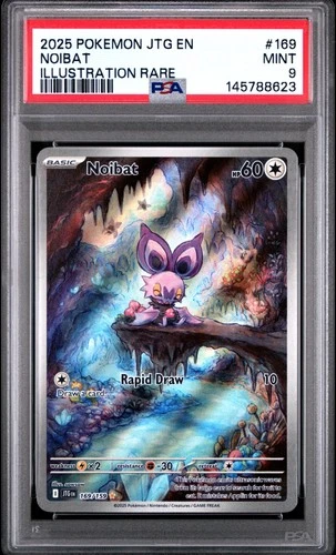 2025 POKEMON JTG EN-JOURNEY TOGETHER ILLUSTRATION RARE #169 NOIBAT PSA 9