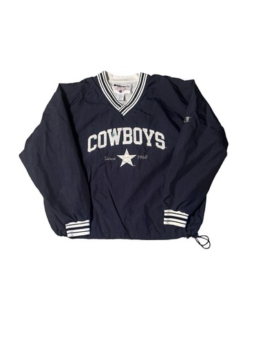 Champion Dallas Cowboys Jacket Mens XL Blue Windbreaker NFL Football Retro Texas