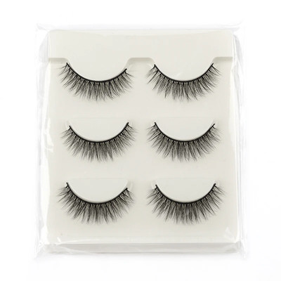 3/10 Paar natürliche Wimpern Nerz flauschige falsche Wimpern Make-up Werkzeuge zarte Hälfte E
