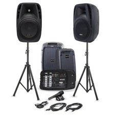 Gemini Portable PA System with Stands 600W Bluetooth 6 Channel Mixer