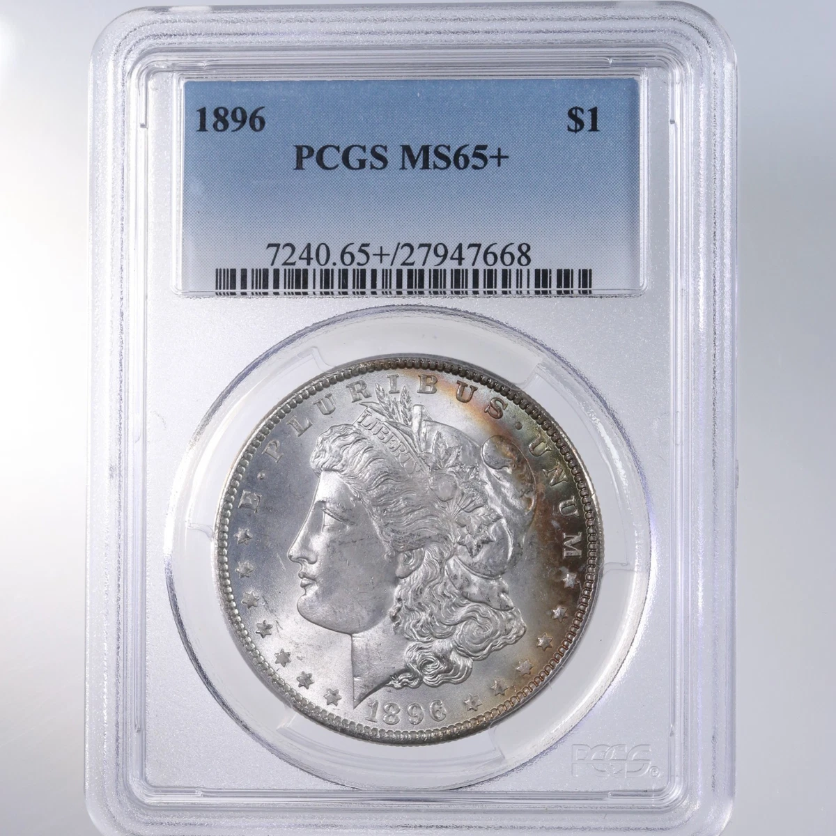 PCGS Certified MS 65 Graded 1896 Year Morgan US Dollars (1878-1921