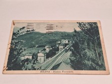 Postcard Meana railway station (Susa Turin) Val di Susa travelled 1935