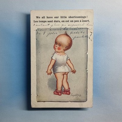 Comic Postkarte um 1920 kleine Mängel französisch englisch Donald McGill