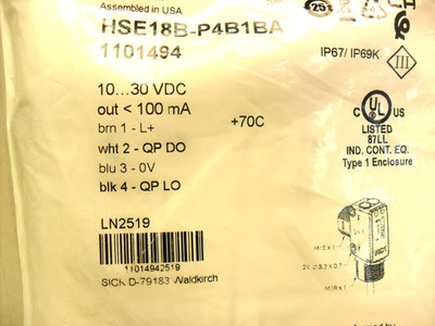 qty 2 - SICK - 110494 - HSE18B-P4B1BA New In factory sealed bags