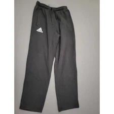Adidas Pants Mens Small S Mid Rise Sweats Straight Leg Stretch Pull On Black *