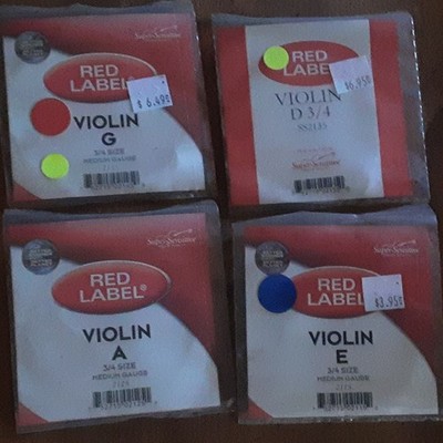 Super-Sensitive Red Label Violin Strings Set 3/4 Steel Silver MPN 5214S 5218S