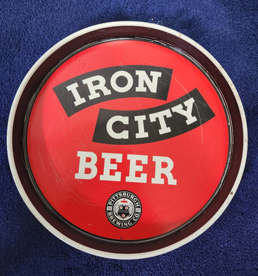 Vintage Iron City Beer Metal Serving Tray-Pittsburgh Brewing Co. 12 