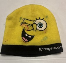 SpongeBob SquarePants Nickelodeon Kids Knitted Beanie Cap Hat Vintage 2004 Rare