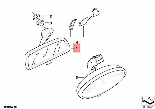 BMW Z3 M Coupe/Roadster OEM Rearview Mirror Electrochromatic P/N  