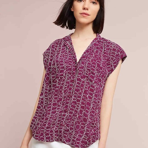 Anthropologie Maeve Raffine Blouse | Purple | XS