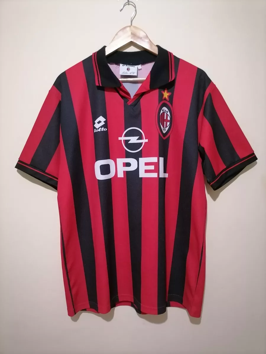 AC MILAN 1996-1997 HOME FOOTBALL SHIRT MAGLIA JERSEY LOTTO OPEL AUTHENTIC  ITALY