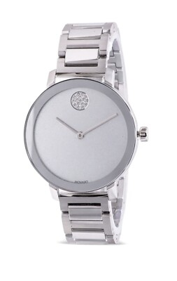 #ad Brand New Movado Bold Evolution Women’s Silver Dial Crystal Dot Watch 3600732 $299.00