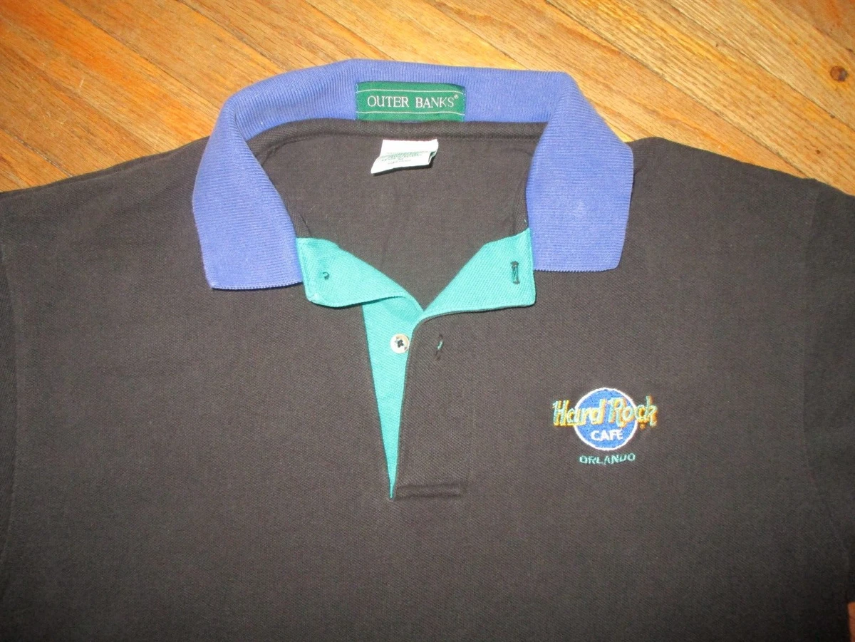 vtg HARD ROCK CAFE ORLANDO POLO SHIRT Classic Logo 1990s 2000s Mens MED/SMALL