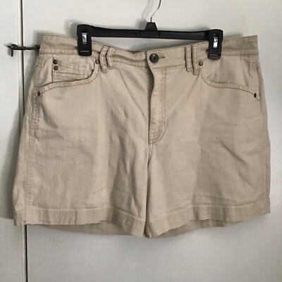 Gloria Vanderbilt Cream Denim Jean Shorts Size 14