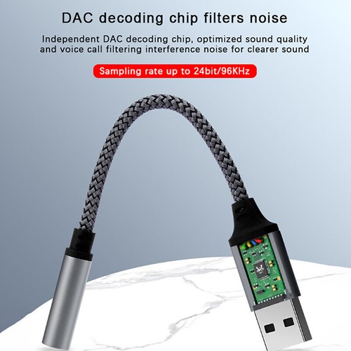USB Sound Card 3.5mm Jack Female Audio Adapter Headphone Micphone Adapter - Afbeelding 8 van 9