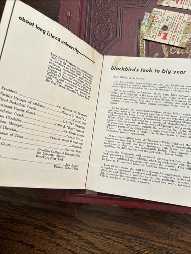 Libro de recortes de baloncesto LIU Brooklyn Blackbirds 1951 con escándalo de anuario autografiado - Imagen 14 de 22