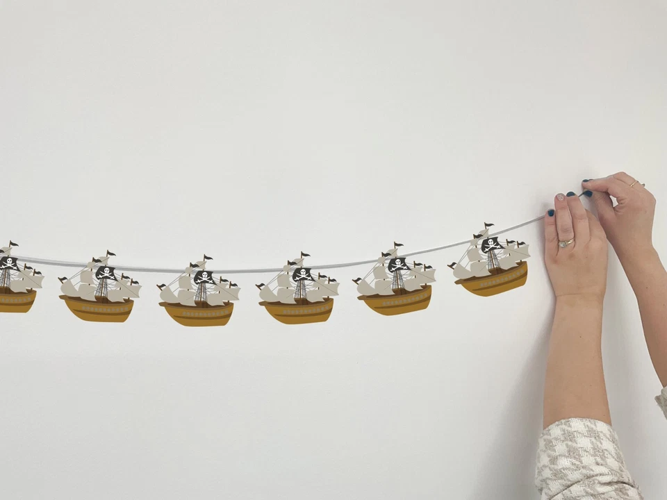 Pirate Ship Bunting Birthday Events Party Decorations 12pcs - Image 2 of 4